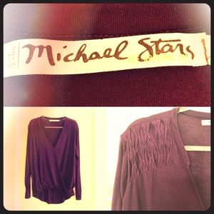 Michael Stars V Neck Blouson Tee